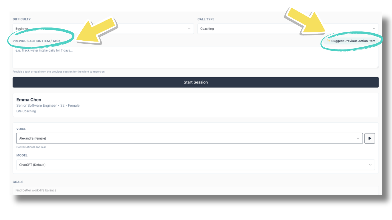 Previous Action Item